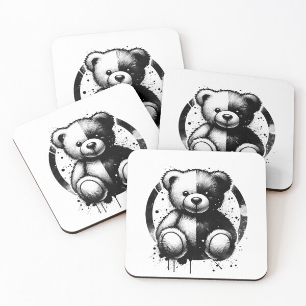 Item preview, black and white abstract bear designed and sold by GlofyArt.