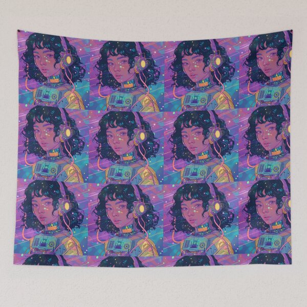 Item preview, Cyber Cosmos Lofi Future Girl  designed and sold by RozziLofi.