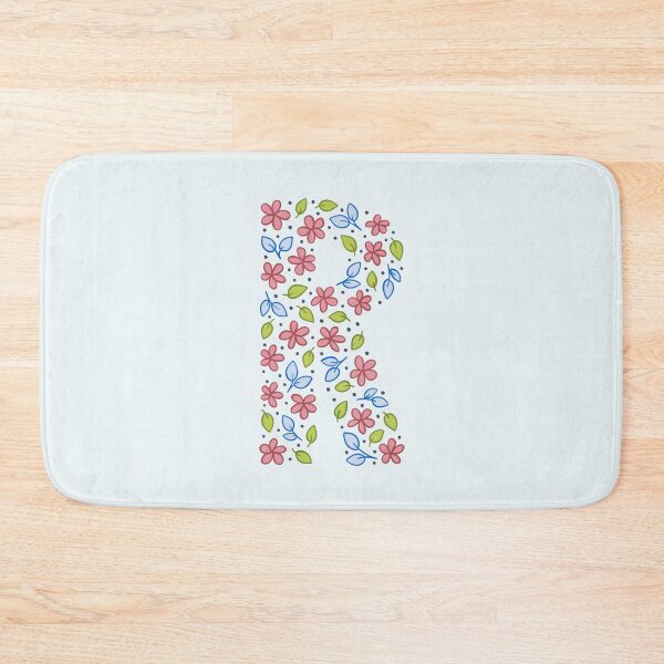 Item preview, Floral Monogram Letter R - pink and blue designed and sold by srsig designs.