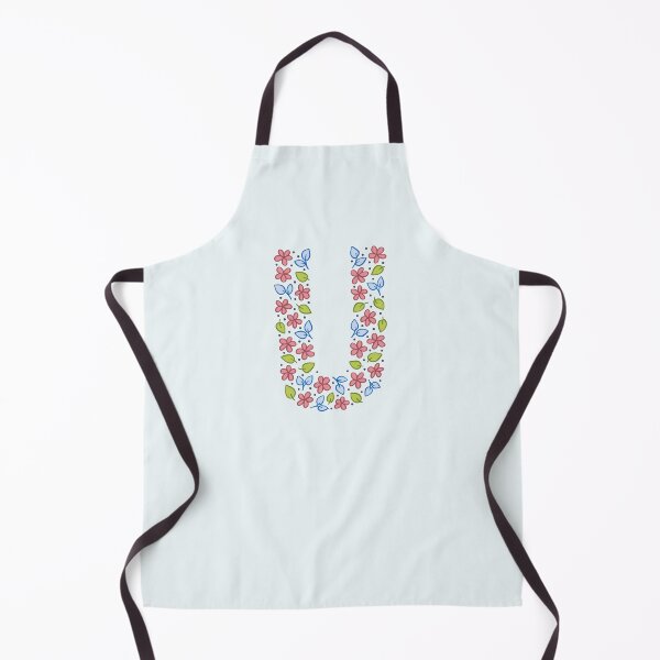 Aperçu de l'œuvre Lettre monogramme floral U - rose et bleu créée et vendue par srsig designs.