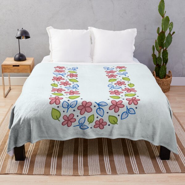 Aperçu de l'œuvre Lettre monogramme floral U - rose et bleu créée et vendue par srsig designs.