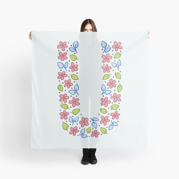 Item preview, Floral Monogram Letter U - pink and blue designed and sold by srsig designs.
