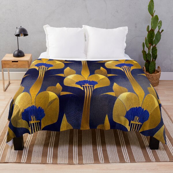 Item preview, Blue And Golden Hues Luxurious Art Deco Pattern  designed and sold by DEC02.
