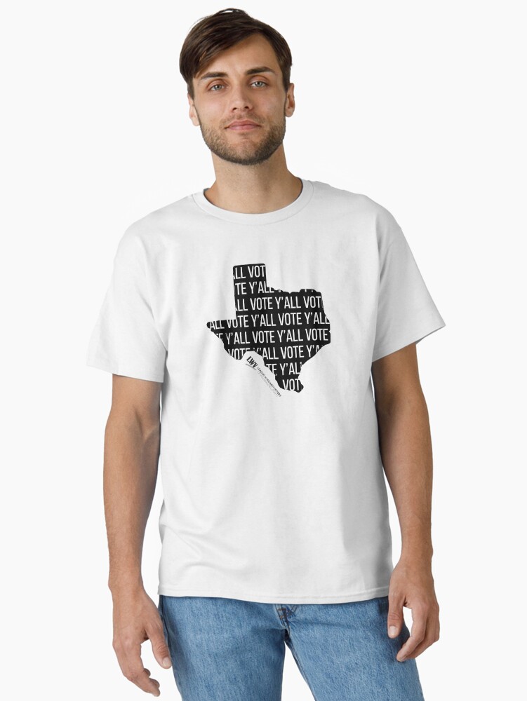 Thumbnail 2 of 7, Classic T-Shirt, Vote Y'all Texas shape designed and sold by Lwvwilco.