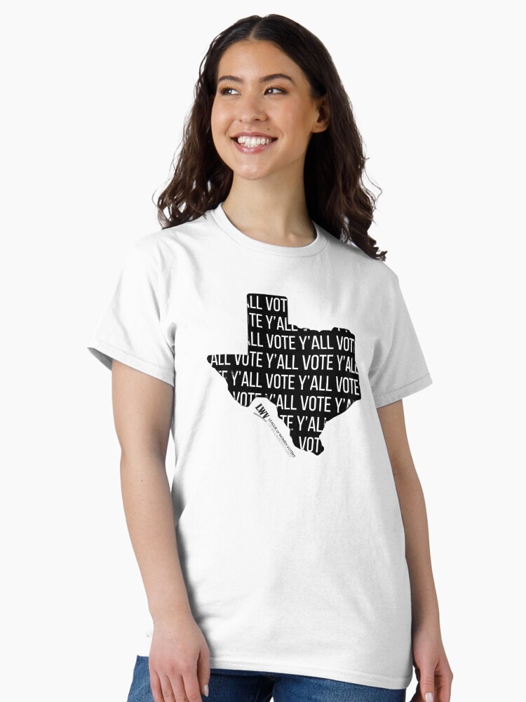 Thumbnail 1 of 7, Classic T-Shirt, Vote Y'all Texas shape designed and sold by Lwvwilco.