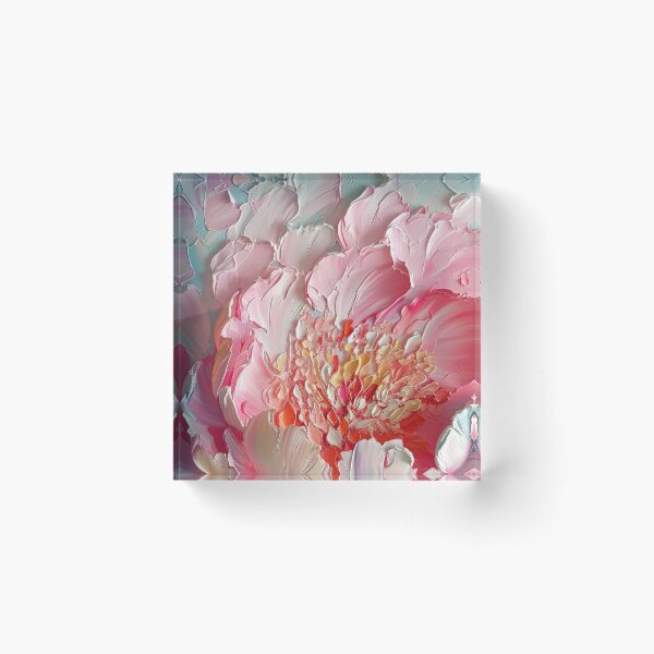 Item preview, 3d Impasto Pink Peony Flower Painting designed and sold by DHarmonyStudio.