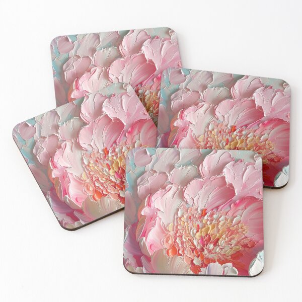 Item preview, 3d Impasto Pink Peony Flower Painting designed and sold by DHarmonyStudio.