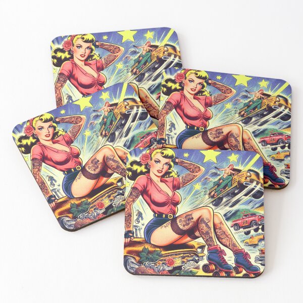 Item preview, Vintage Roller Pin-up designed and sold by PulpVintage.