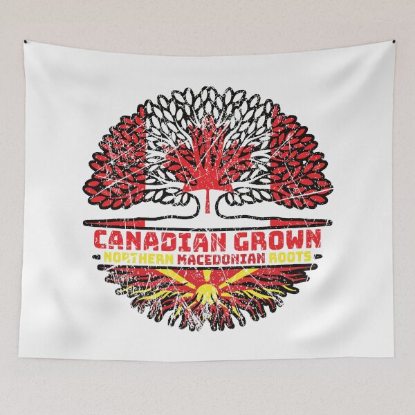 Item preview, Northern Macedonia Northern Macedonian Canadian Canada Tree Roots Flag designed and sold by FlagX.
