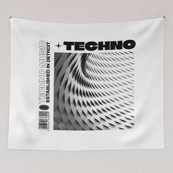 Item preview, TECHNO  - Modern Art (Black)  designed and sold by Discothreadz.