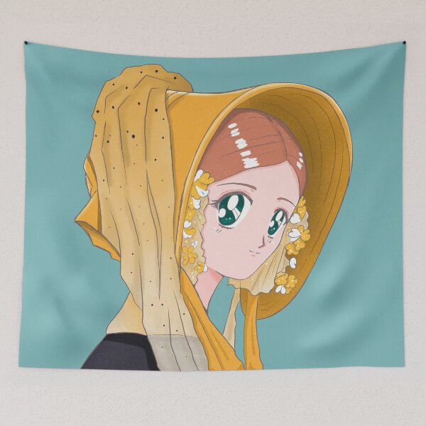 Item preview, 1840's Girl with bonnet 90's Anime Style illustration designed and sold by MariOyama.