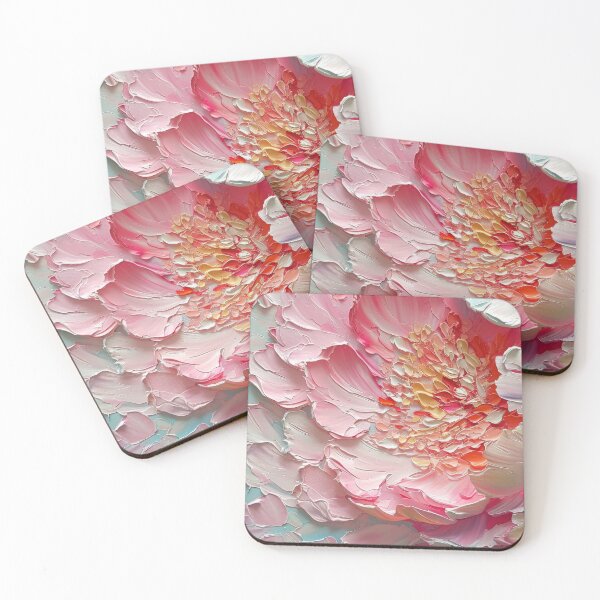 Item preview, 3d Impasto Pink Peony Flower Painting designed and sold by DHarmonyStudio.