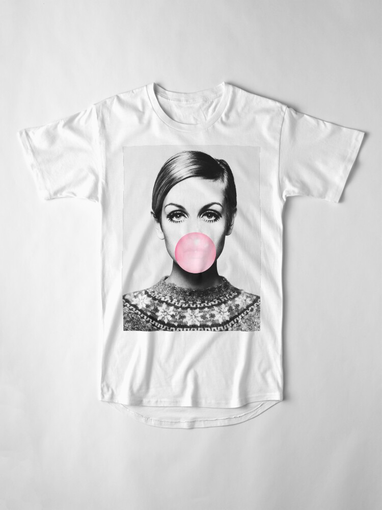 Alternate view of Twiggy print, celebrity, Scandinavian, Nordic, Trendy print, Styled, Scandinavian art, Modern art, Wall art, Print, Minimalistic, Modern Long T-Shirt
