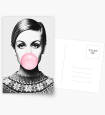 Twiggy Print, Berühmtheit, Skandinavisch, Nordic, Trendy Print, Stil, skandinavische Kunst, Moderne Kunst, Wandkunst, Print, minimalistisch, Modern Postkarten