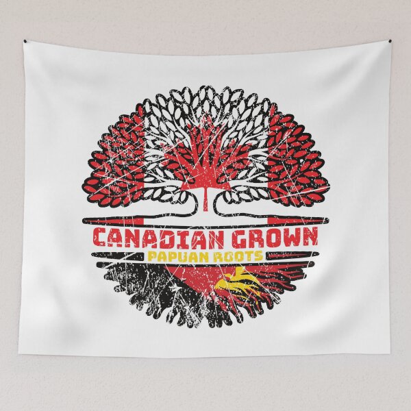 Item preview, Papua New Guinea Papuan Canadian Canada Tree Roots Flag designed and sold by FlagX.