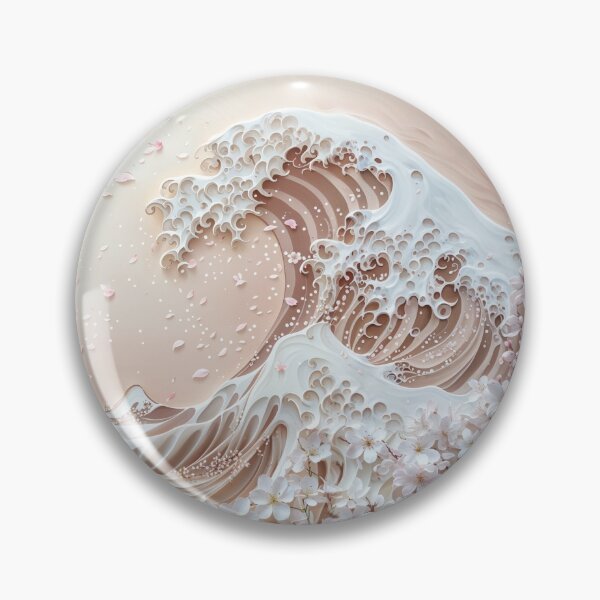 Item preview, Sakura Wave Art, The Great Wave with Cherry Blossoms designed and sold by DeRosa3DDesigns.