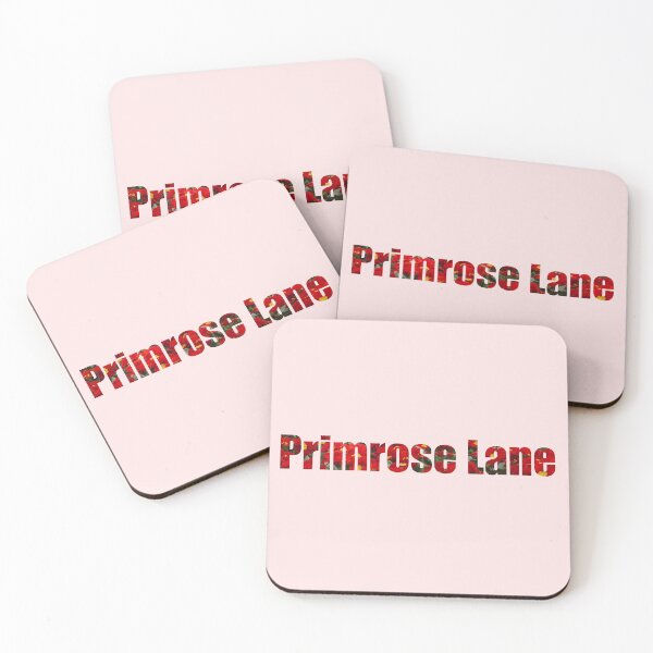 Item preview, Primrose Lane Street Name gift with red primrose background designed and sold by TheMugDirectory.