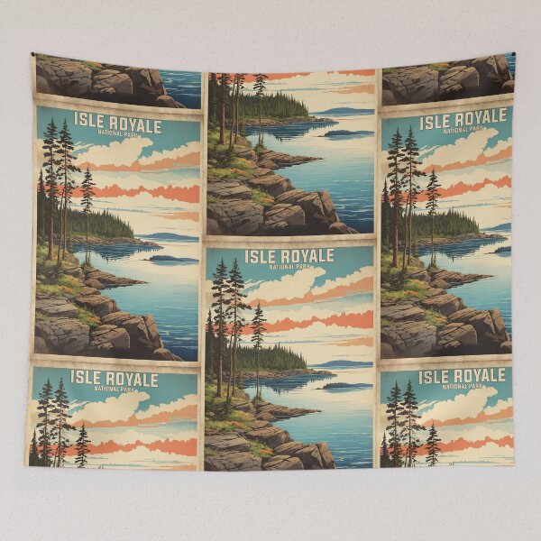 Item preview, Isle Royale National Park USA Vintage Travel Tourism  designed and sold by TravelersGems.