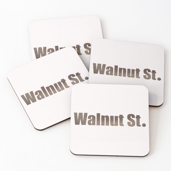 Item preview, Walnut Street Street Name with authentic wood background designed and sold by TheMugDirectory.