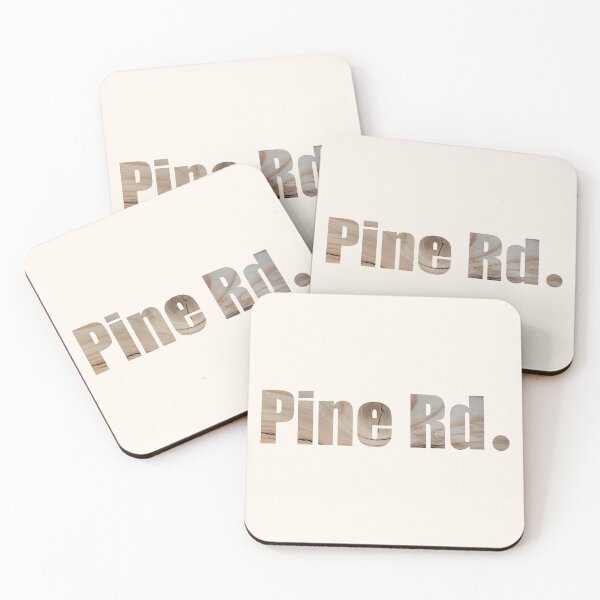 Item preview, Pine Road Street Name with authentic dark wood background designed and sold by TheMugDirectory.