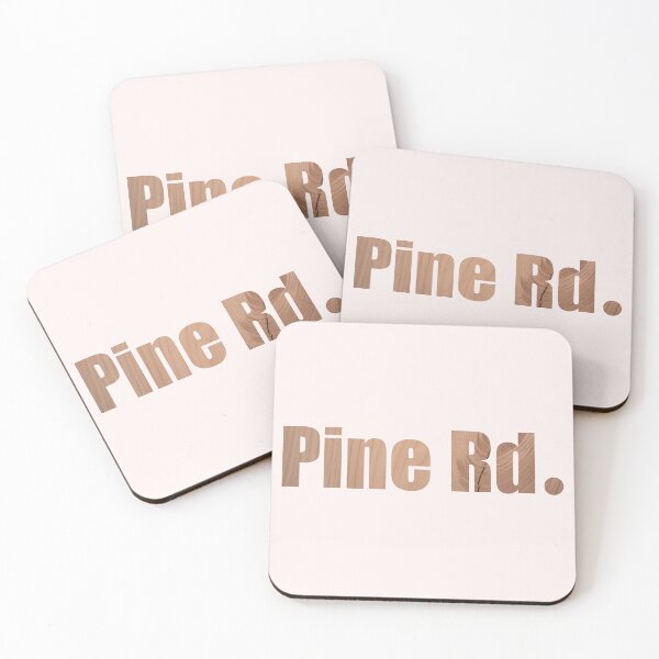 Item preview, Pine Road Street Name with authentic light wood background designed and sold by TheMugDirectory.