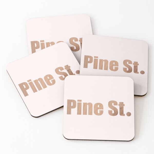 Item preview, Pine Street Street Name with authentic light wood background designed and sold by TheMugDirectory.