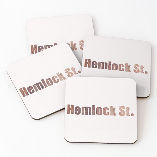 Item preview, Hemlock Street Street Name with authentic light wood background designed and sold by TheMugDirectory.