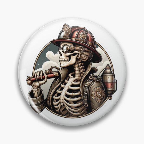 Item preview, Skeleton Steampunk Female Firefighter  designed and sold by BrinaandPops.