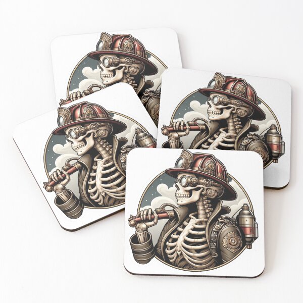 Item preview, Skeleton Steampunk Female Firefighter  designed and sold by BrinaandPops.