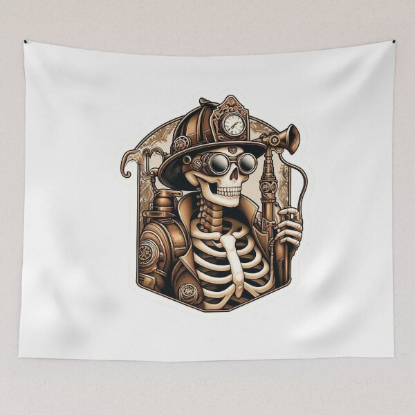 Item preview, Skeleton Steampunk Female Firefighter  designed and sold by BrinaandPops.