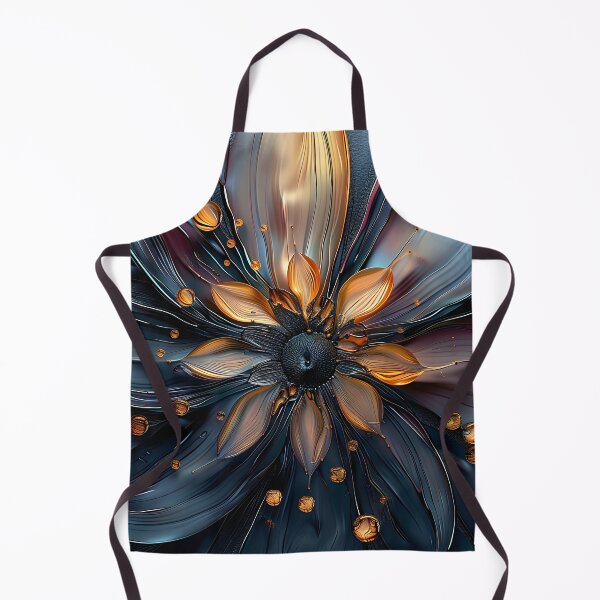 Item preview, Brilliant etched blue and orange flower print designed and sold by dcrc.