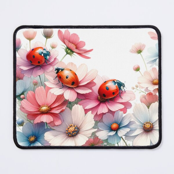 Item preview, Three LadyBugs and Flowers designed and sold by ArtzyOne431.