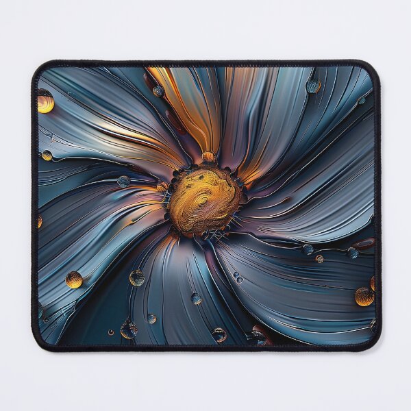 Item preview, Brilliant etched blue and orange flower print designed and sold by dcrc.