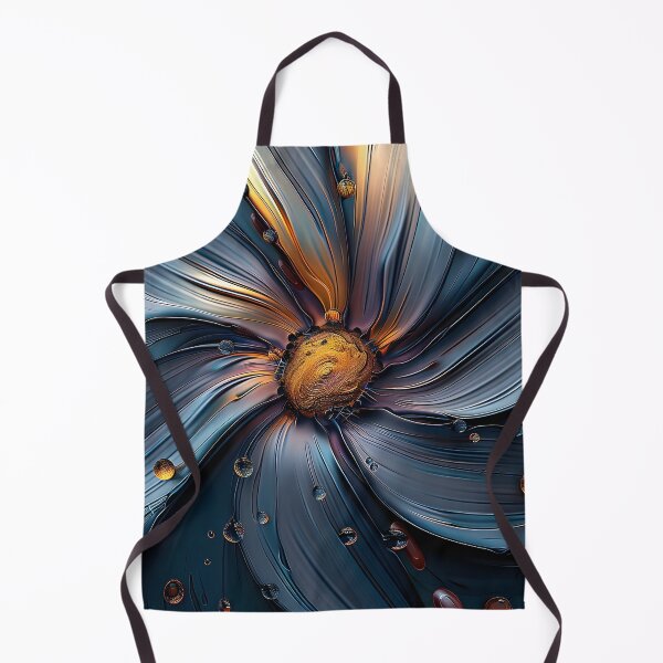 Item preview, Brilliant etched blue and orange flower print designed and sold by dcrc.