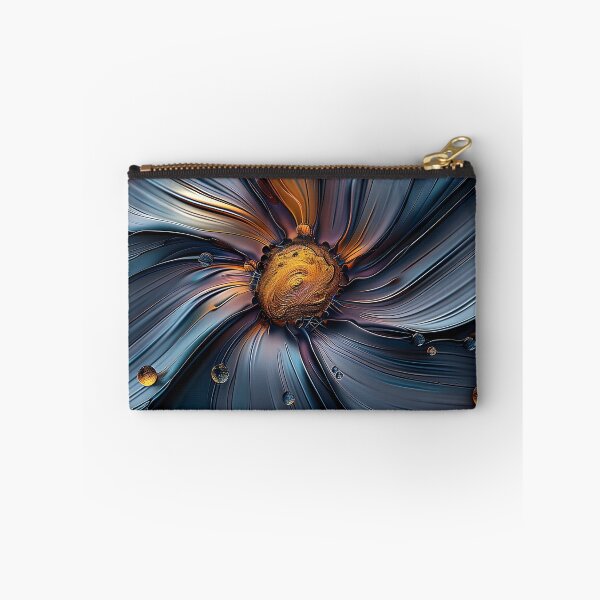 Item preview, Brilliant etched blue and orange flower print designed and sold by dcrc.