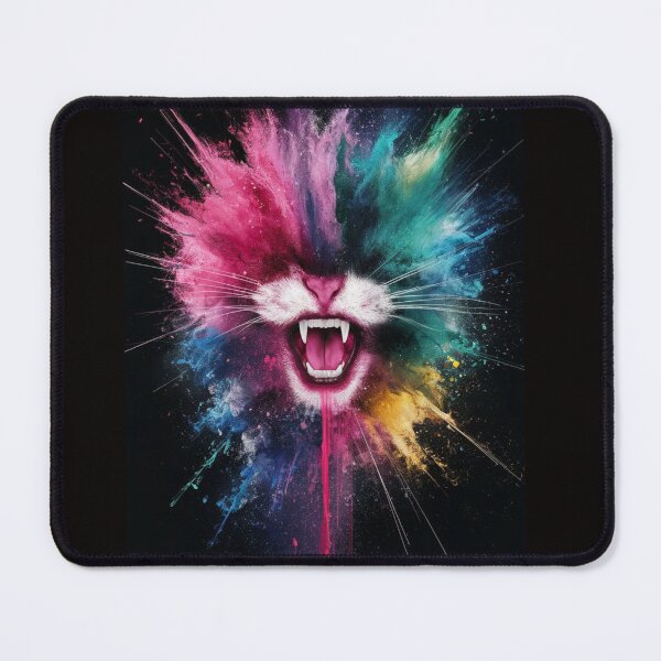 Item preview, Exploding colors cat face designed and sold by Crazy B Loco.