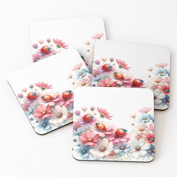Item preview, Three LadyBugs and Flowers designed and sold by ArtzyOne431.