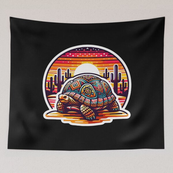 Item preview, African tribal design desert tortoise designed and sold by Taans-Creation.