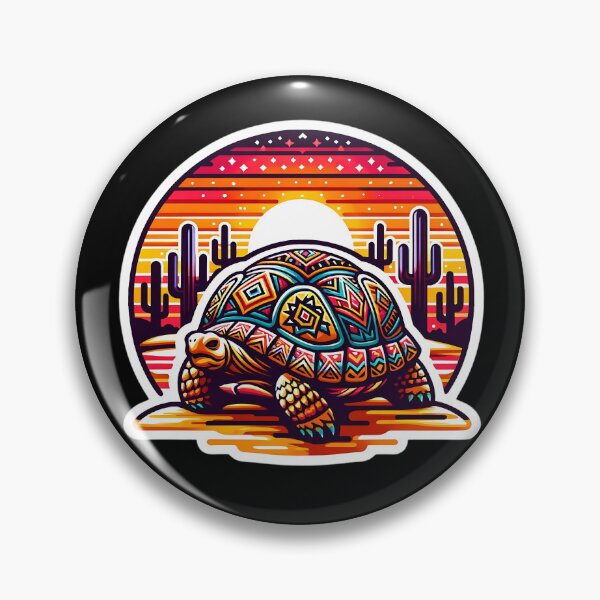 Item preview, African tribal design desert tortoise designed and sold by Taans-Creation.
