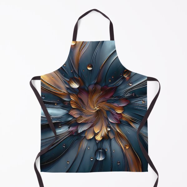 Item preview, brilliant etched blue and orange flower print designed and sold by dcrc.