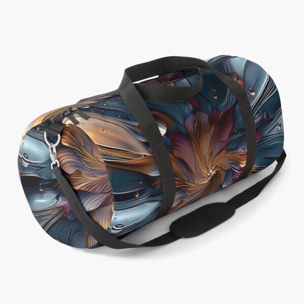 Item preview, brilliant etched blue and orange flower print designed and sold by dcrc.