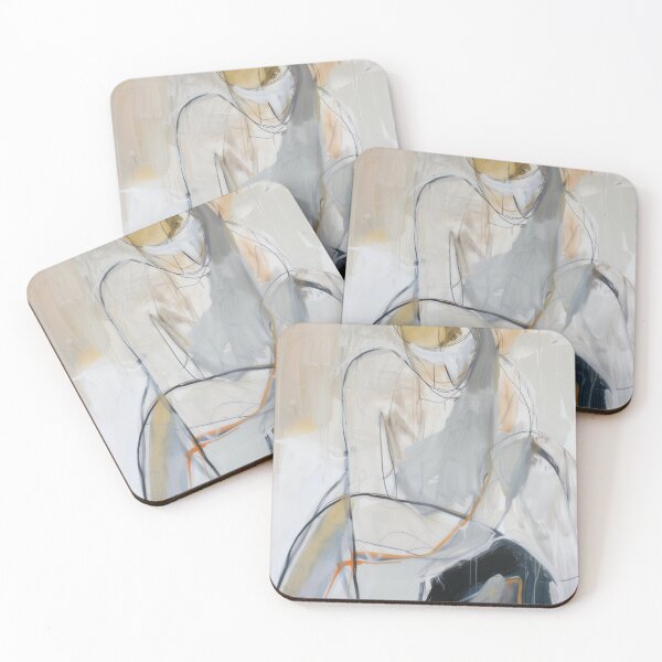 Item preview, Beautiful abstract neutral minimalist human figure "Thinking" designed and sold by PrettyPinkSkies.