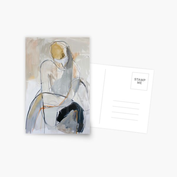 Item preview, Beautiful abstract neutral minimalist human figure "Thinking" designed and sold by PrettyPinkSkies.