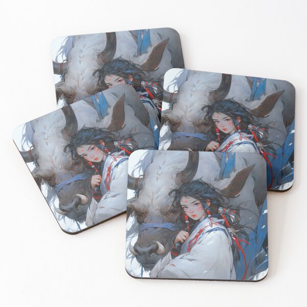 Item preview, Traditional Folklore Yak and Anime Girl designed and sold by bubblegoth.