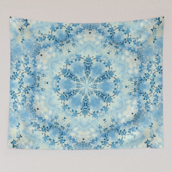 Item preview, Blue Floral Kaleidoscopic Design and Pattern designed and sold by WendyMaree.