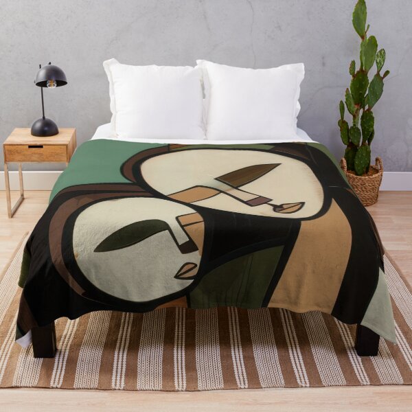 Item preview, Mother and child abstract art print - greens and browns designed and sold by PrettyPinkSkies.