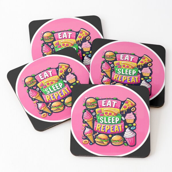 Item preview, Eat, Sleep, Repeat - Colorful Food Lover's Design designed and sold by AmvaDesigns.