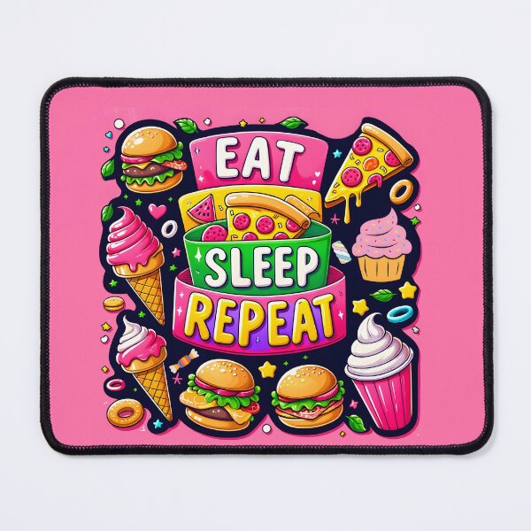 Item preview, Eat, Sleep, Repeat - Colorful Food Lover's Design designed and sold by AmvaDesigns.