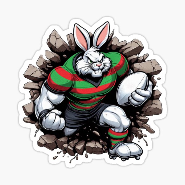 Item preview, South Sydney Rabbitohs Smash Through designed and sold by musclestache.