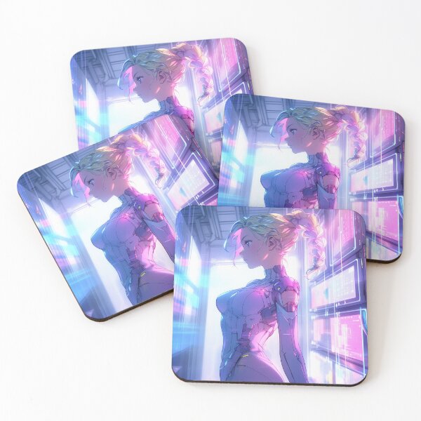 Item preview, Hot Cyberpunk Synthetic Neon Anime Girl designed and sold by bubblegoth.